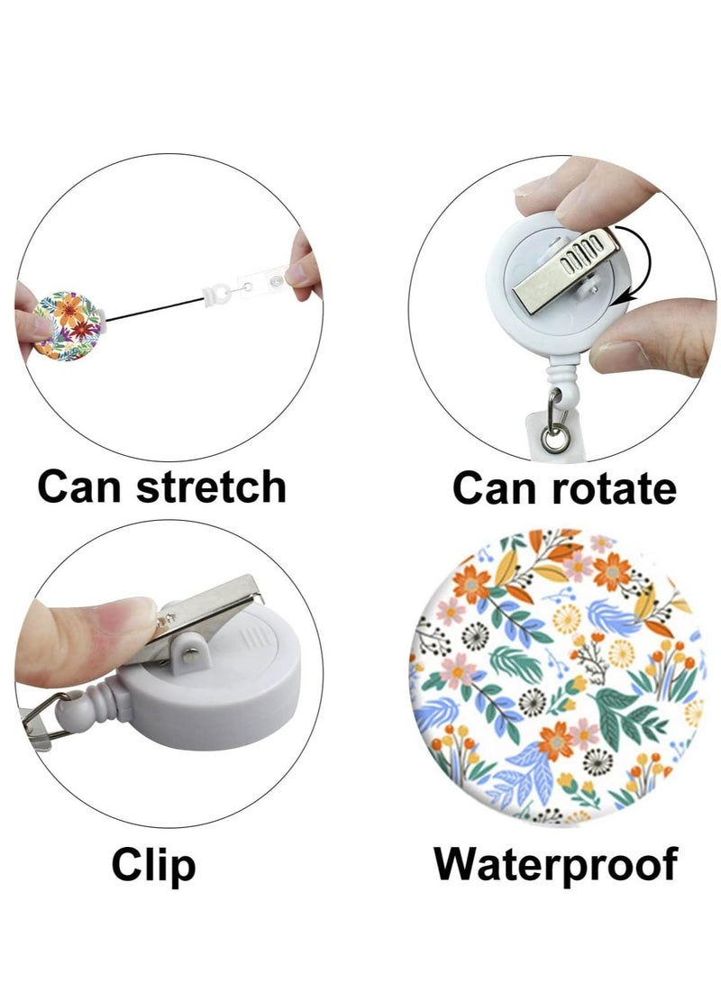 إسكدنيا 4 قطعة من حاملات الشارة القابلة للتقليل بشكل الزهور مع المشبك لموظفي المكاتب - Image 3