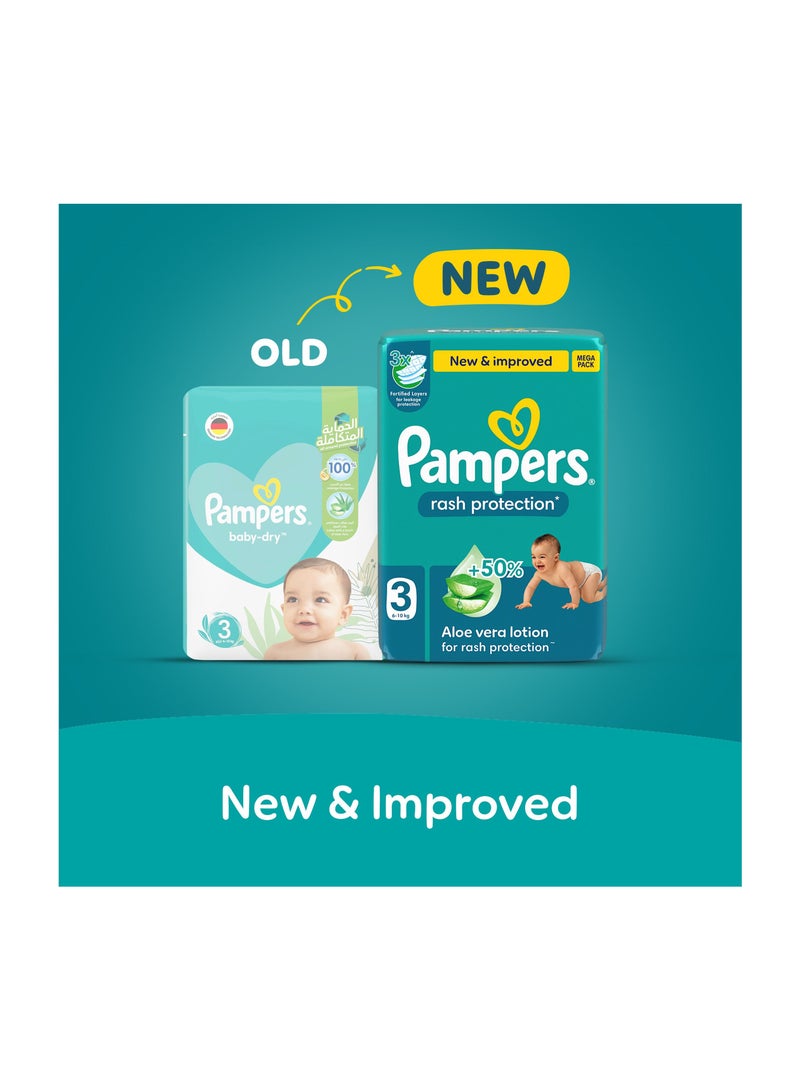 Pampers Rash And Leakage Protection Size 3 6-10kg Taped Diapers With Aloe Vera Lotion Super Saver Box - 228 Count - Image 2
