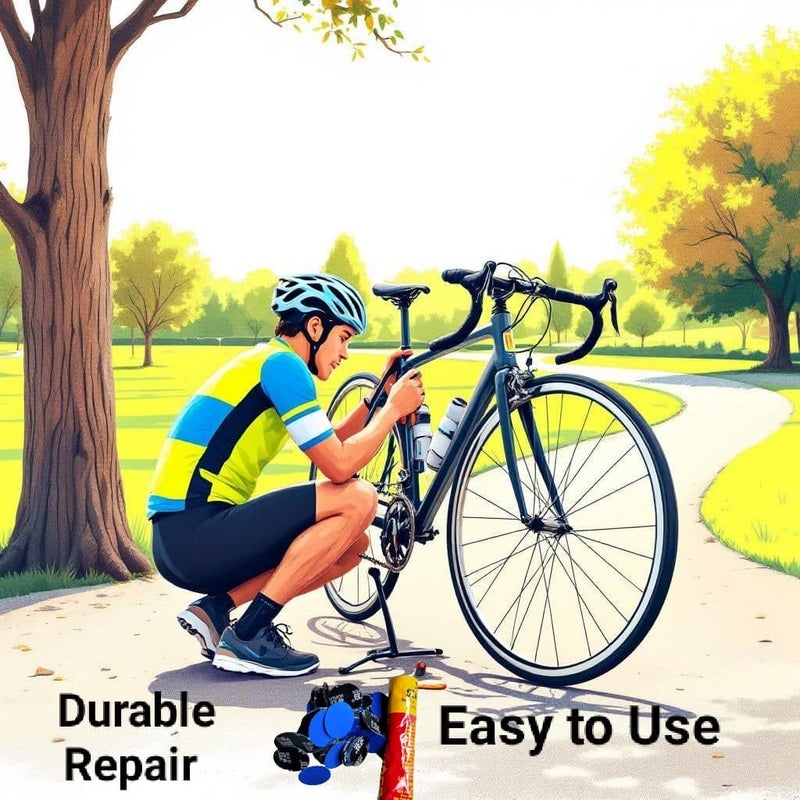 CYIDER Cycle Puncture Repair Kit – 50 Round Patches (2.5cm) with 50ml Solution Tube | Bike Tire Tube Puncture Patch Kit for Bicycles, Rickshaws & Two-Wheelers - Image 3