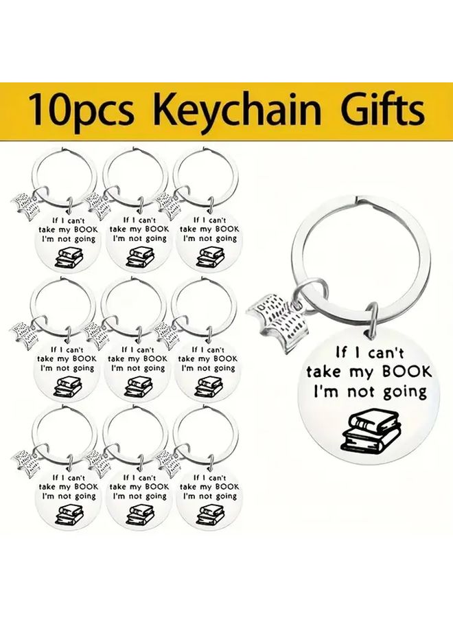 Silvery Bookworm Keychains With Book Themed Phrases And Bookmarks Like Tag Stainless Book Key Charms For Bibliophiles Writers Librarians Funny Book Lover Gifts Durable Bookish - Image 1