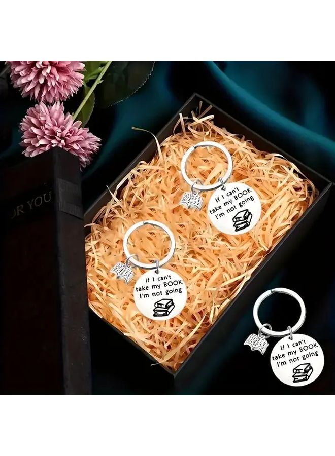 Silvery Bookworm Keychains With Book Themed Phrases And Bookmarks Like Tag Stainless Book Key Charms For Bibliophiles Writers Librarians Funny Book Lover Gifts Durable Bookish - Image 4