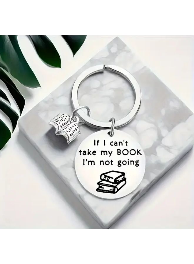 Silvery Bookworm Keychains With Book Themed Phrases And Bookmarks Like Tag Stainless Book Key Charms For Bibliophiles Writers Librarians Funny Book Lover Gifts Durable Bookish - Image 2