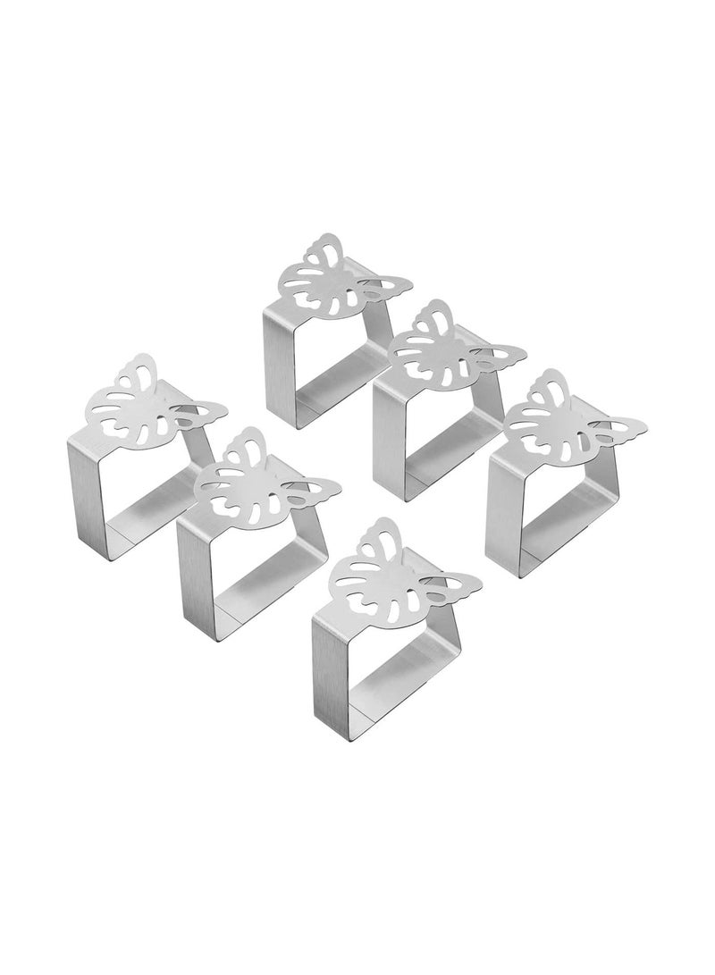 Y&D Butterfly Tablecloth Clips, Stainless Steel Table Cloth Cover Clamps, Picnic Elegant Dining Decor for Restaurant Picnics Marquees Weddings, 6 Pcs - Image 1
