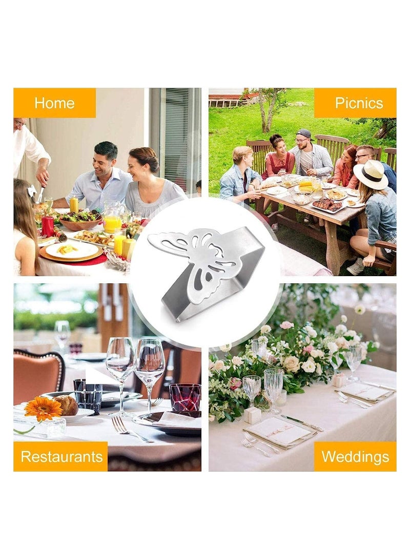 Y&D Butterfly Tablecloth Clips, Stainless Steel Table Cloth Cover Clamps, Picnic Elegant Dining Decor for Restaurant Picnics Marquees Weddings, 6 Pcs - Image 3