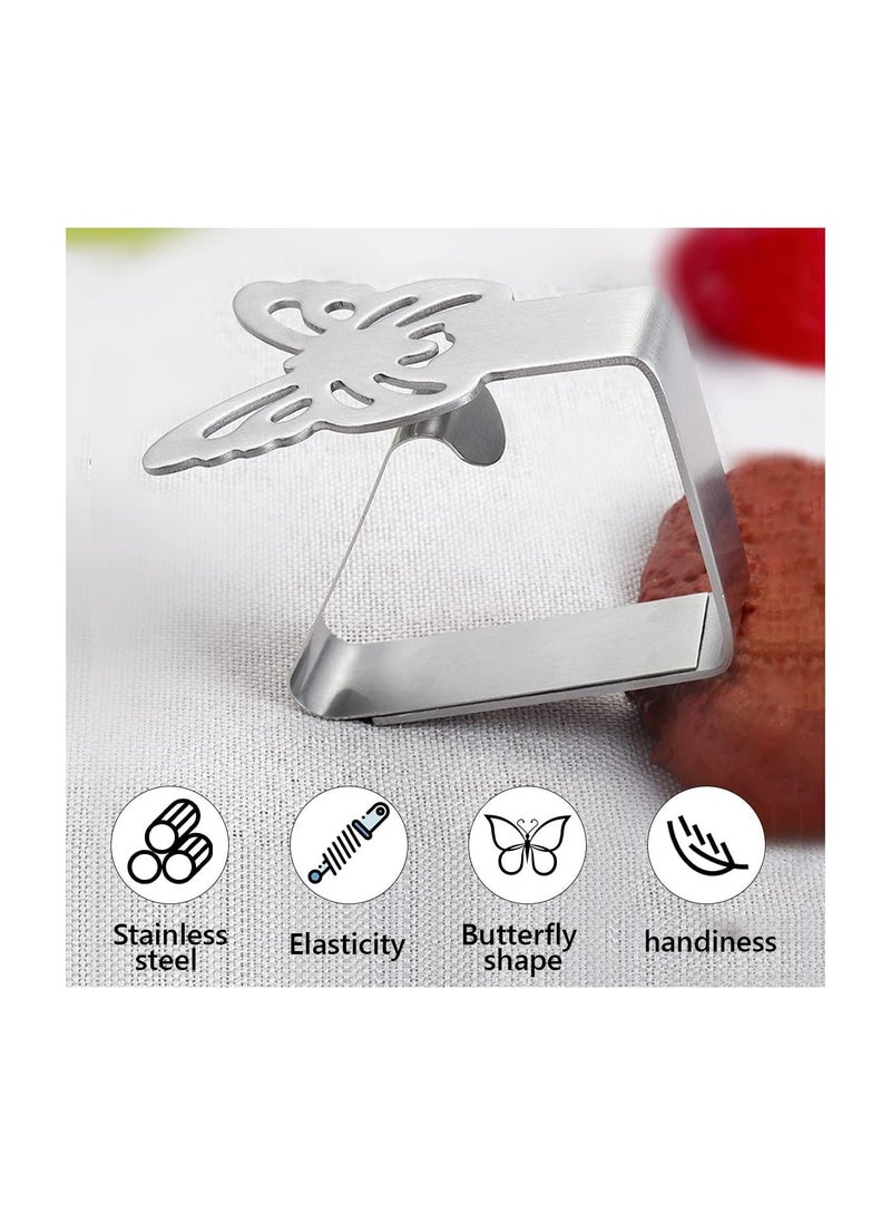 Y&D Butterfly Tablecloth Clips, Stainless Steel Table Cloth Cover Clamps, Picnic Elegant Dining Decor for Restaurant Picnics Marquees Weddings, 6 Pcs - Image 4
