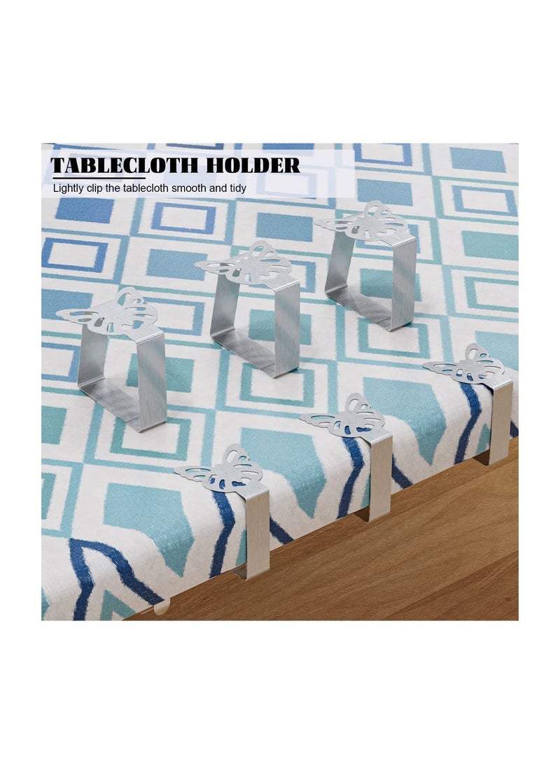 Y&D Butterfly Tablecloth Clips, Stainless Steel Table Cloth Cover Clamps, Picnic Elegant Dining Decor for Restaurant Picnics Marquees Weddings, 6 Pcs - Image 2