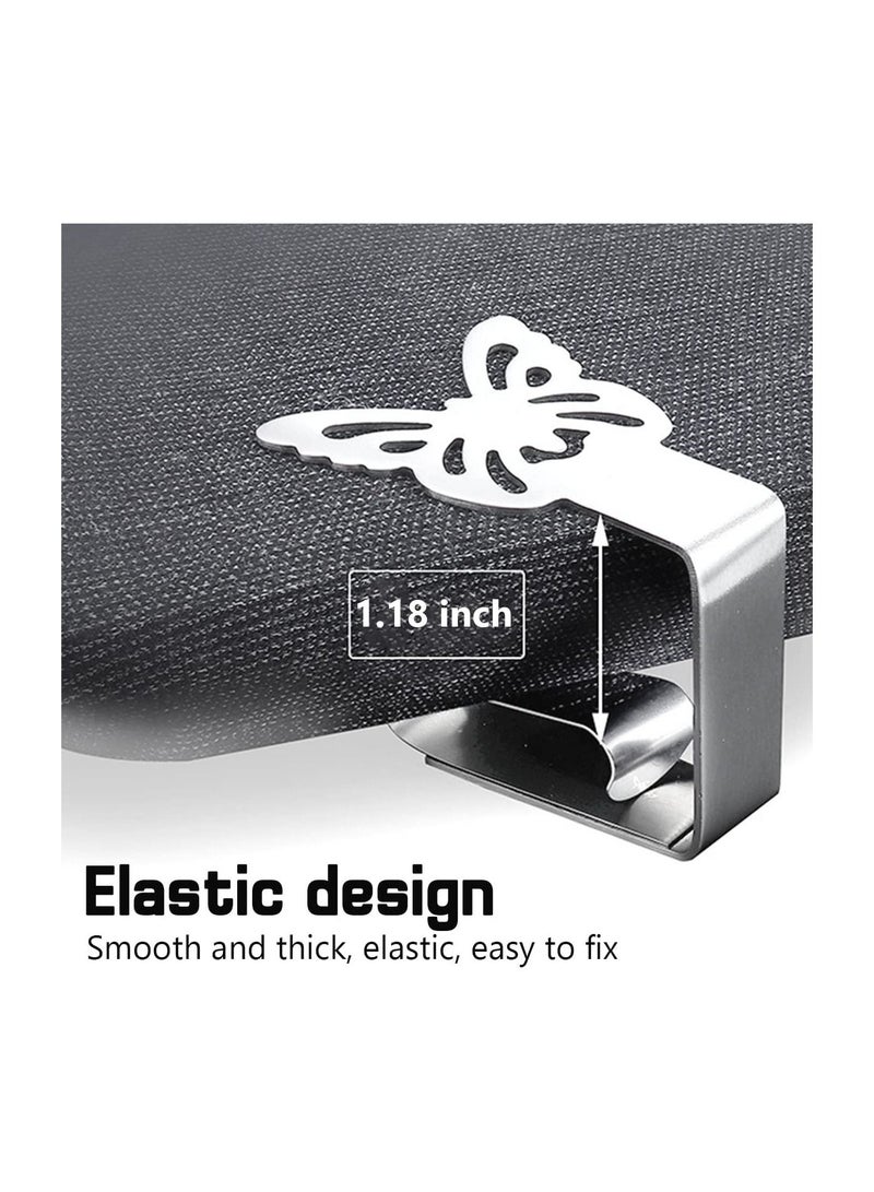 Y&D Butterfly Tablecloth Clips, Stainless Steel Table Cloth Cover Clamps, Picnic Elegant Dining Decor for Restaurant Picnics Marquees Weddings, 6 Pcs - Image 5