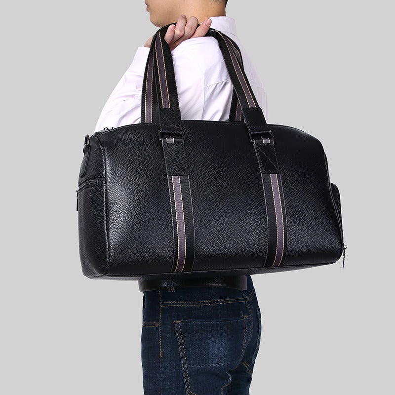 High-End Business Casual Soft Leather Luggage Bag Large Capacity Outdoor Travel Bag Single Shoulder Genuine Leather Men'S Travel Bag - Image 3