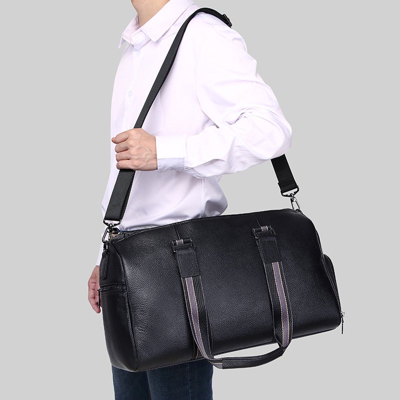 High-End Business Casual Soft Leather Luggage Bag Large Capacity Outdoor Travel Bag Single Shoulder Genuine Leather Men'S Travel Bag - Image 4