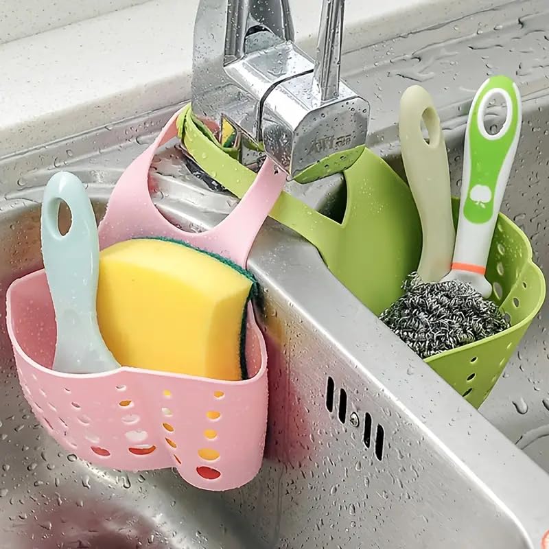 iDream Sink Soap Sponge Holder - Adjustable Strap, Water-Draining Design, Durable & Flexible, Fits Any Faucet - Ideal for Kitchen & Bathroom Organization (Pack of 2) - Image 1