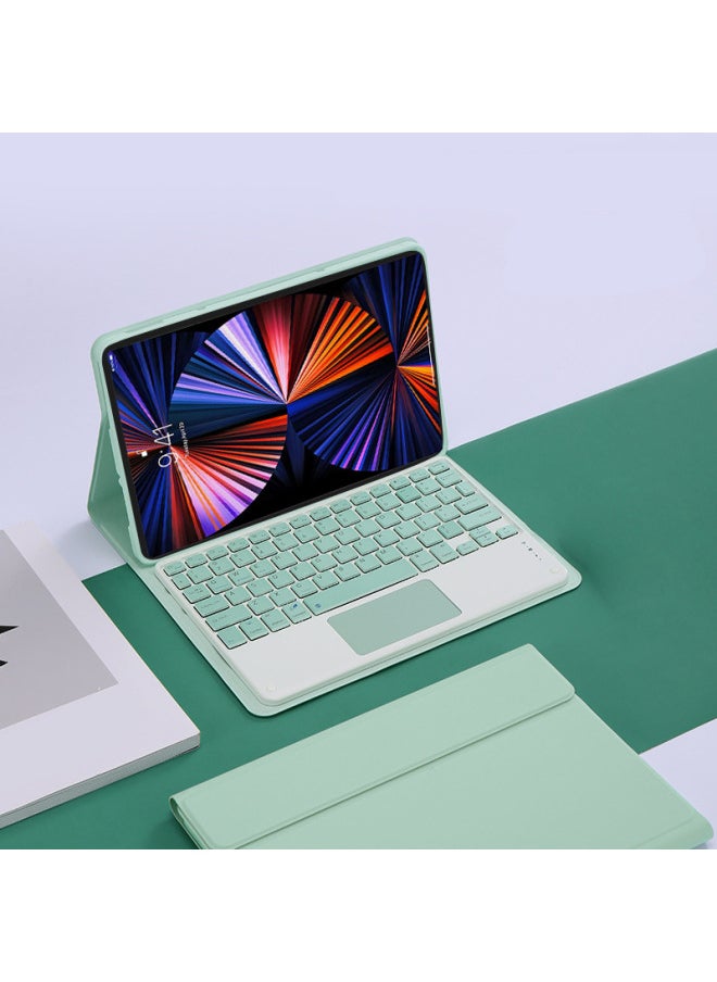 Generic For Lenovo Small P11 Flat Leather Case Pad Pro Protective Case Bluetooth Keyboard Wonderful Touch Backlight 11.5 Inch-Color:Fresh Green-Touch Bluetooth Keyboard-Product Type:Lenovo M10 Plus 3gen 10.6 Inch 2022 Version Universal  - Image 1