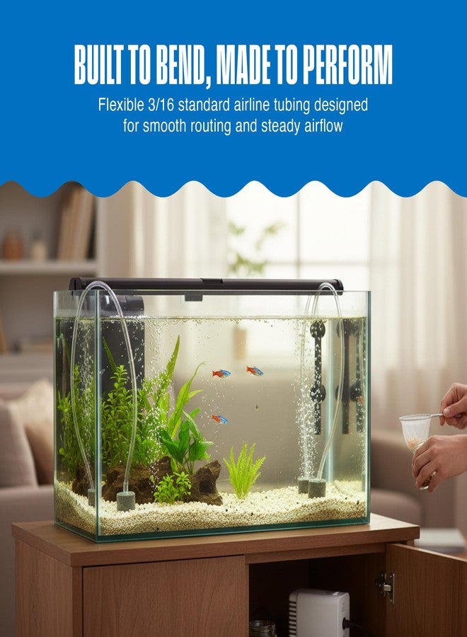 بين بلاكس خرطوم هواء Penn-Plax Aqua-Life القياسي - خرطوم هواء مرن 3/16 بوصة لمضخات أحواض السمك، وخط تهوية لأحواض الأسماك، وأحجار التهوية، والفلاتر - آمن للاستخدام في المياه العذبة والمالحة - طوله 8 أقدام، شفاف - Image 2