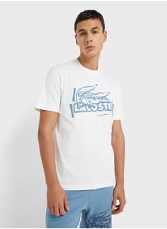 LACOSTE Logo Graphic Crew Neck Short Sleeve T-Shirt  - Image 1