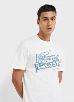 LACOSTE Logo Graphic Crew Neck Short Sleeve T-Shirt  - Image 3