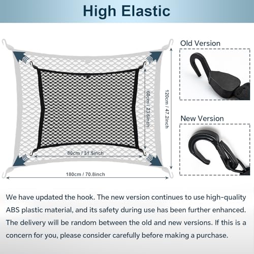 VEHIRIE Premium Cargo Net for SUV Organizer 31.5 x23.6 inches Elastic Storage Mesh Net with ABS Hooks Envelope Style Car Rear Trunk Net for Pickup Truck Bed Accessories - Image 3