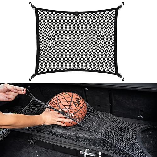 VEHIRIE Premium Cargo Net for SUV Organizer 31.5 x23.6 inches Elastic Storage Mesh Net with ABS Hooks Envelope Style Car Rear Trunk Net for Pickup Truck Bed Accessories - Image 1