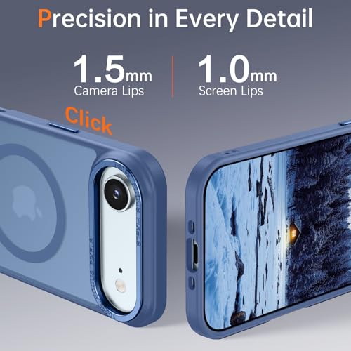 YINLAI for iPhone Air Case 6.5-inch,Magnetic Compatible with MagSafe, Slim Matte Anti-Fingerprint, Shockproof Full Body Military Grade Protection for iPhone Air Cover, Blue - Image 5