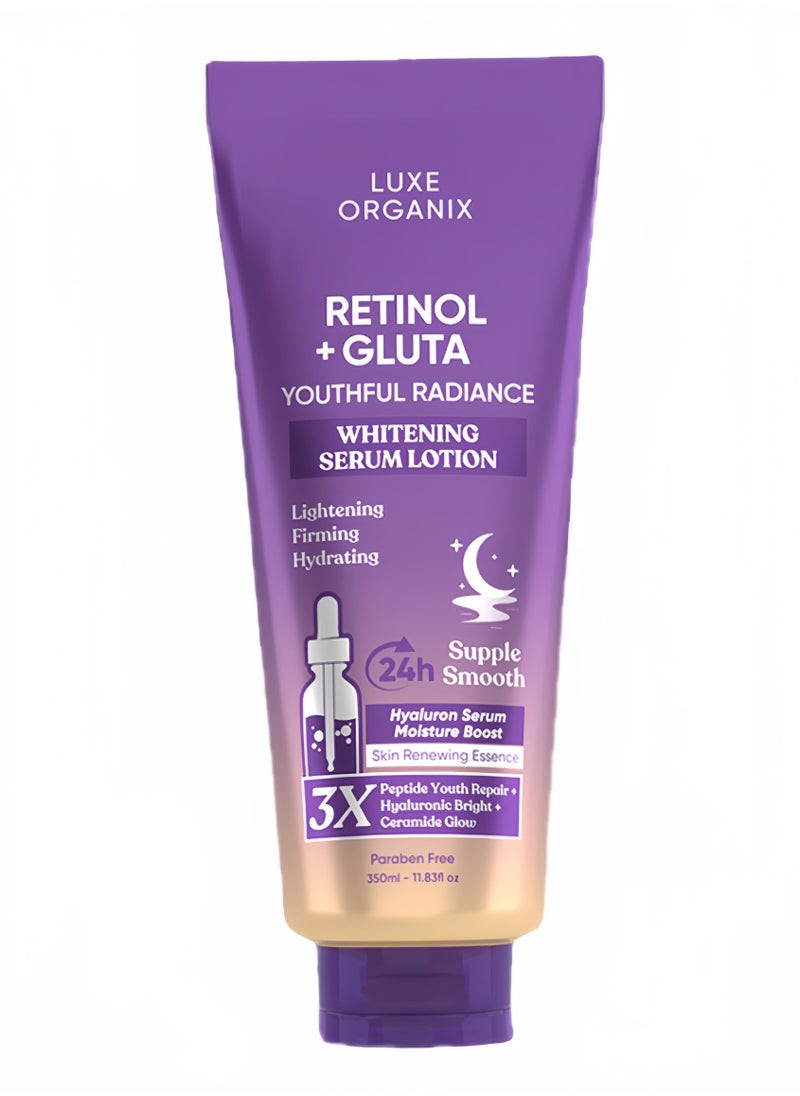 LUXE ORGANIX Retinol + Gluta Youthful Radiance Whitening Serum Lotio 350mln 