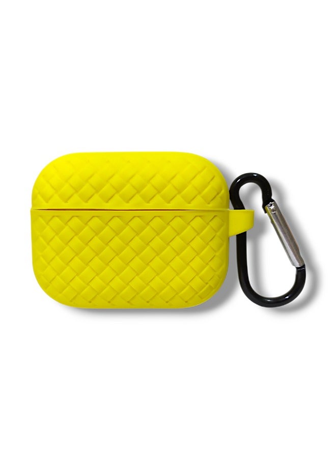 Generic - AirPods Pro 2 Silicone Case with Stylish Ribbed Design - Yellow - Image 1