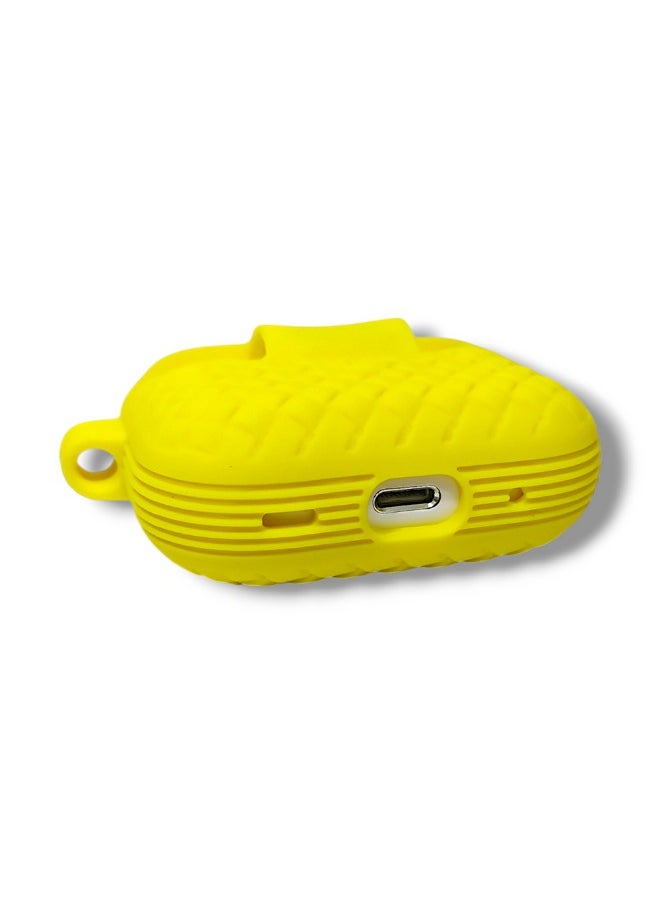 Generic - AirPods Pro 2 Silicone Case with Stylish Ribbed Design - Yellow - Image 1