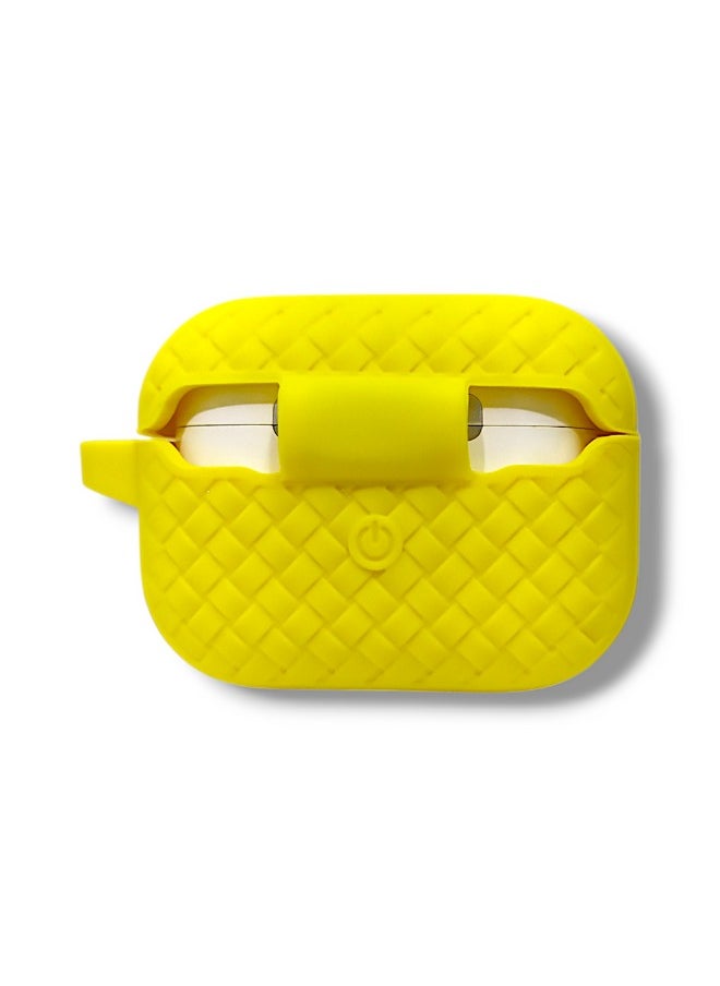 Generic - AirPods Pro 2 Silicone Case with Stylish Ribbed Design - Yellow - Image 1