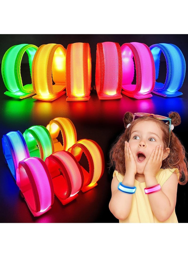 RATSAW 6 PCS LED Light Up Bracelets for Kids Adults LED Glow Flashing Arm Wrist Bands Glow in The Dark Party Supplies for Night Events Safety Party Favors Concerts Rave Sports  - Image 1