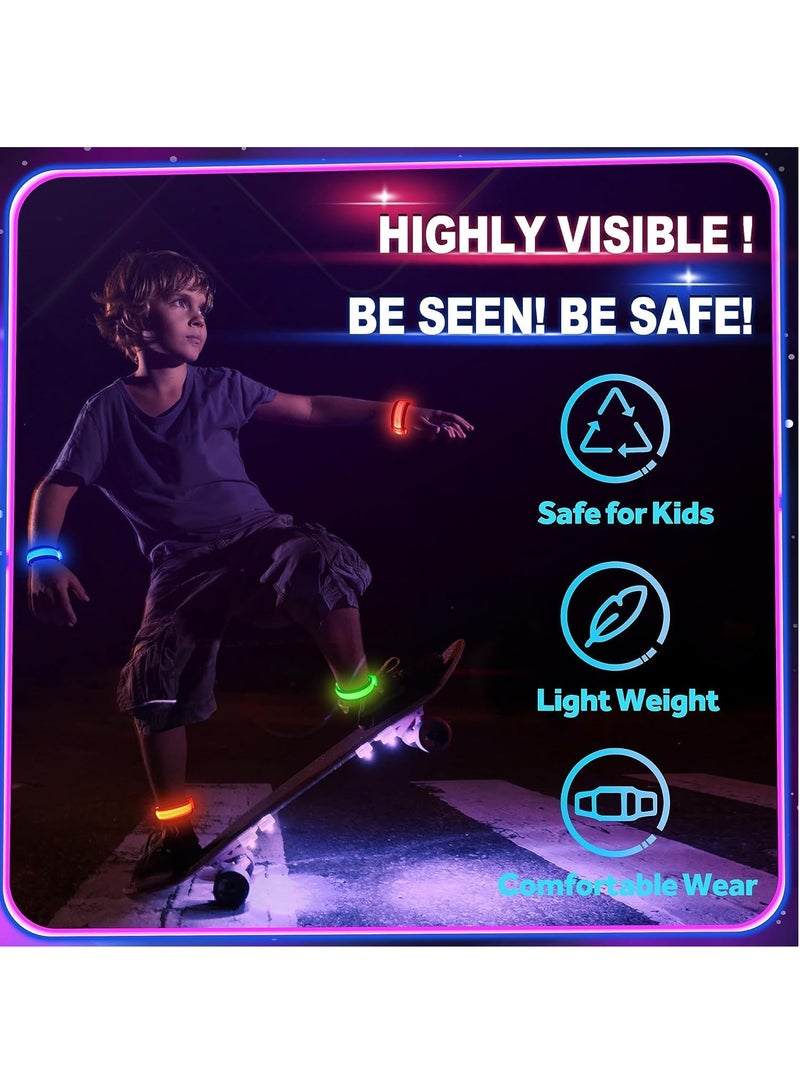 RATSAW 6 PCS LED Light Up Bracelets for Kids Adults LED Glow Flashing Arm Wrist Bands Glow in The Dark Party Supplies for Night Events Safety Party Favors Concerts Rave Sports  - Image 2