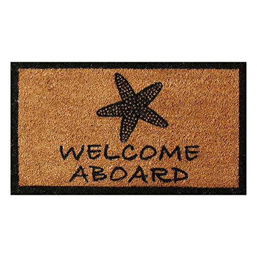 Rubber-Cal "Seaside Shell Shack – Welcome Aboard Doormat 15mm X 18" X 30" - Image 1