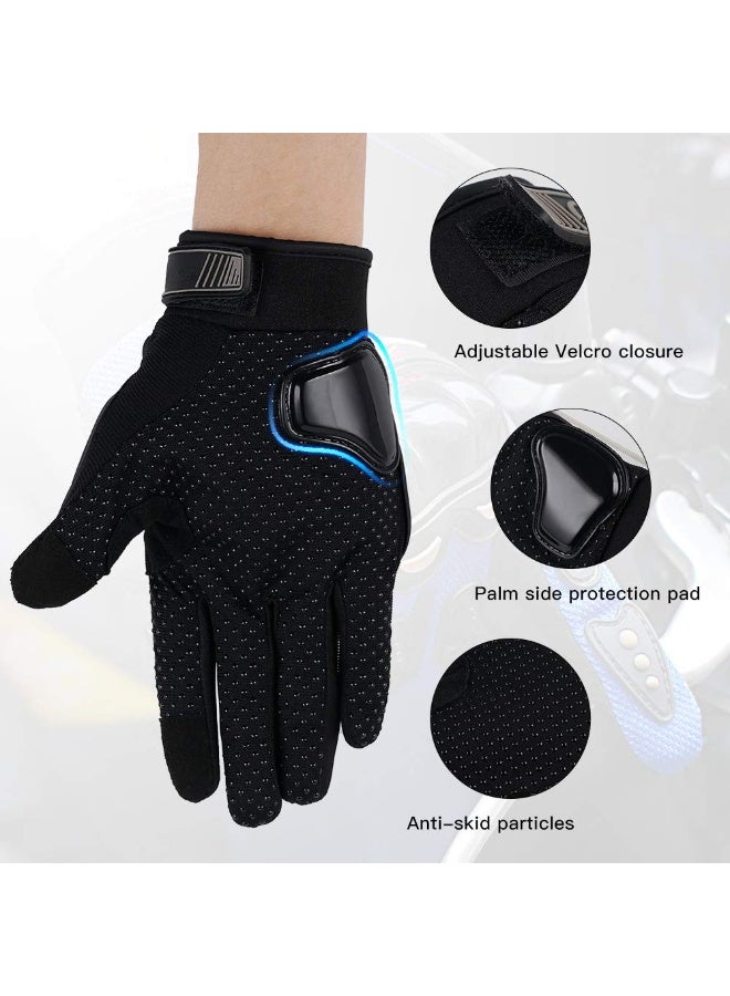 Touchscreen Motorcycle Full Finger Gloves For Men Women Hard Knuckle Motorbike Gloves for BMX ATV MTB Riding/Road Racing/Cycling/Bike/Climbing/Motocross etc/Hiking/Outdoor Sports (L) - Image 4