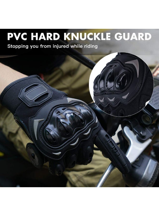 Touchscreen Motorcycle Full Finger Gloves For Men Women Hard Knuckle Motorbike Gloves for BMX ATV MTB Riding/Road Racing/Cycling/Bike/Climbing/Motocross etc/Hiking/Outdoor Sports (L) - Image 5