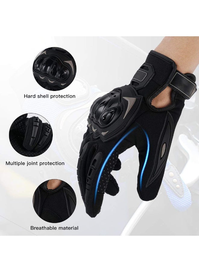 Touchscreen Motorcycle Full Finger Gloves For Men Women Hard Knuckle Motorbike Gloves for BMX ATV MTB Riding/Road Racing/Cycling/Bike/Climbing/Motocross etc/Hiking/Outdoor Sports (L) - Image 3