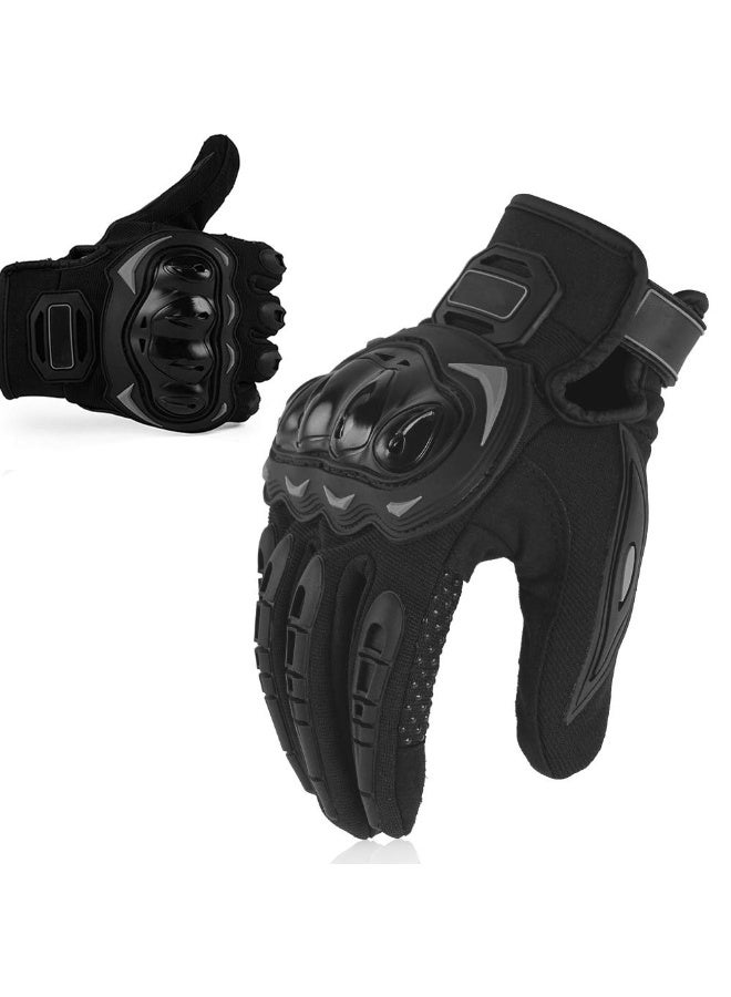Touchscreen Motorcycle Full Finger Gloves For Men Women Hard Knuckle Motorbike Gloves for BMX ATV MTB Riding/Road Racing/Cycling/Bike/Climbing/Motocross etc/Hiking/Outdoor Sports (L) - Image 1