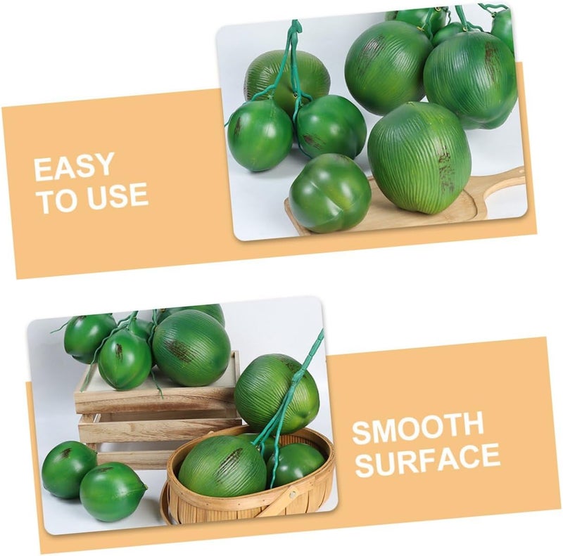 2pcs Artificial Simulated Coconuts Decoration Set Plastic Tropical Party Props Faux Fruit Models Photography and Home Display Accessories - Image 3