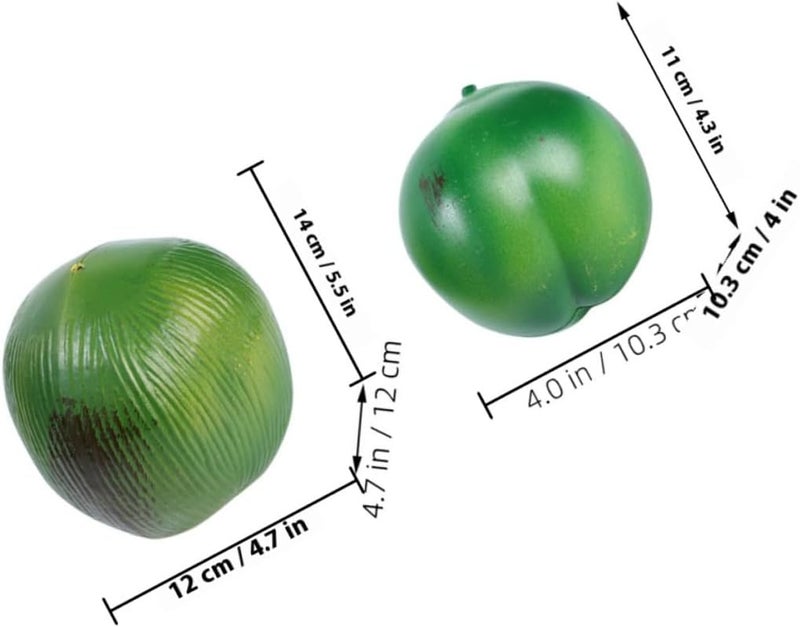 2pcs Artificial Simulated Coconuts Decoration Set Plastic Tropical Party Props Faux Fruit Models Photography and Home Display Accessories - Image 2
