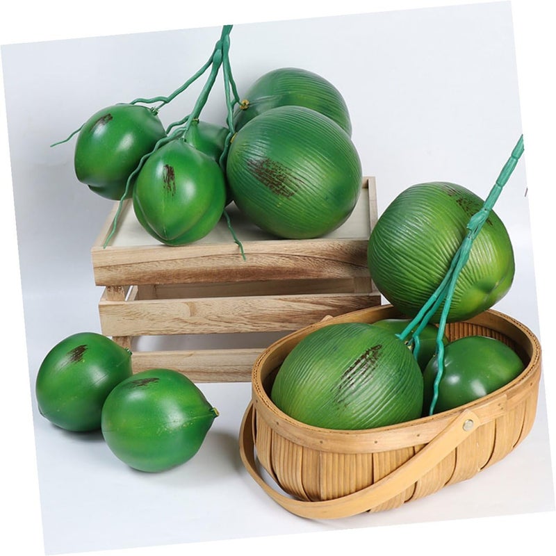 2pcs Artificial Simulated Coconuts Decoration Set Plastic Tropical Party Props Faux Fruit Models Photography and Home Display Accessories - Image 4