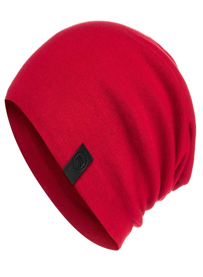 Revony Warm Slouchy Beanie Hat - Deliciously Soft Daily Beanie in Fine Knit (Red - 1), Red - 1 - Image 1