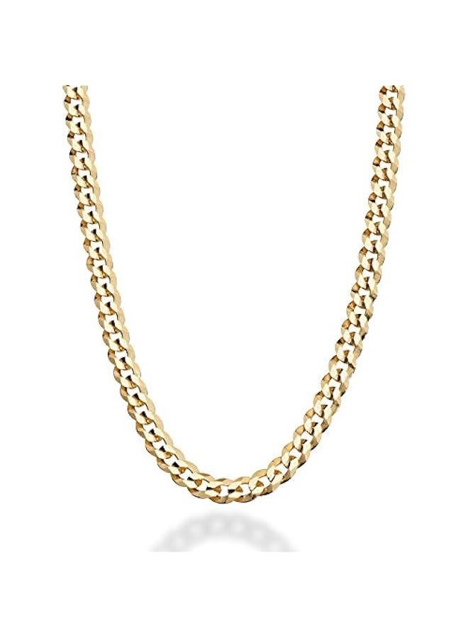 Arabest Solid 18K Gold Over 925 Sterling Silver Italian 5mm Diamond-Cut Cuban Link Curb Chain Necklace for Women Men, Made in Italy - Image 1