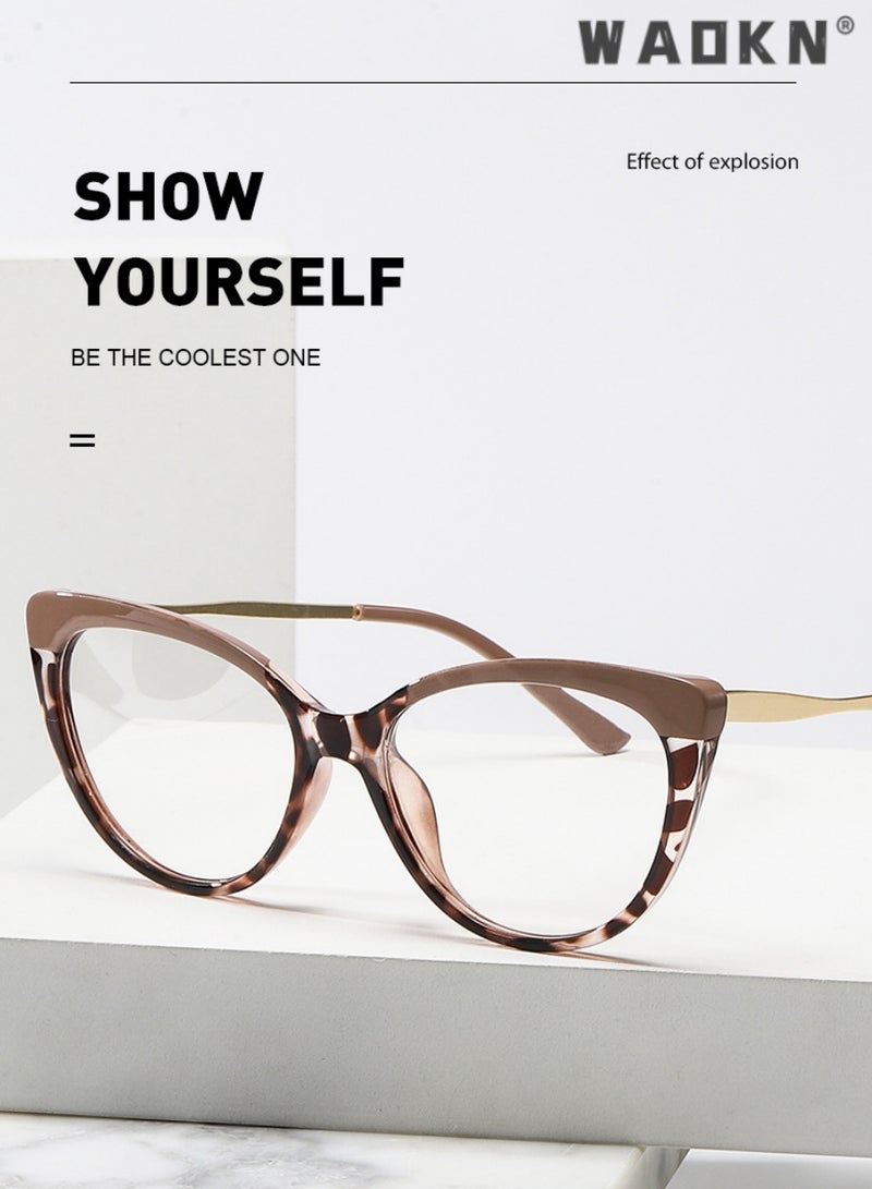 WAOKN Women's Blue Light Blocking Glasses Blue Light Filter Computer Reading Gaming TV Phones Glasses Fashion Cat Eye Eyewear with Water Ripple Frame Anti Eyestrain Headache  - Image 4
