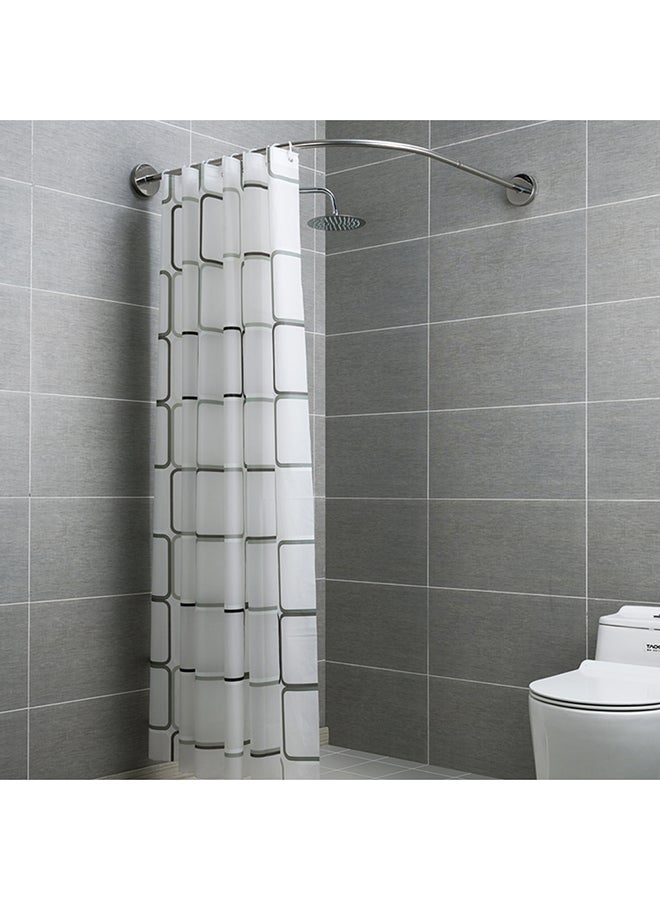 Punch-Free Shower Curtain Rod Set Silver 75x8x5cm - Image 2