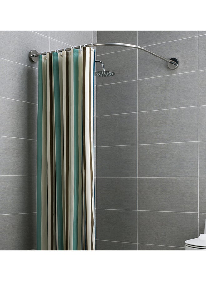 Punch-Free Shower Curtain Rod Set Silver 75x8x5cm - Image 5