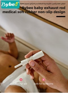 Bybeo 10 Pcs Baby Colic and Gas Relief, Constipation Relief for Newborn, Infant Gas and Colic Reliever Rod Tool, Baby Gas Passer, Instant Natural Solution, BPA Free,White  - Image 3