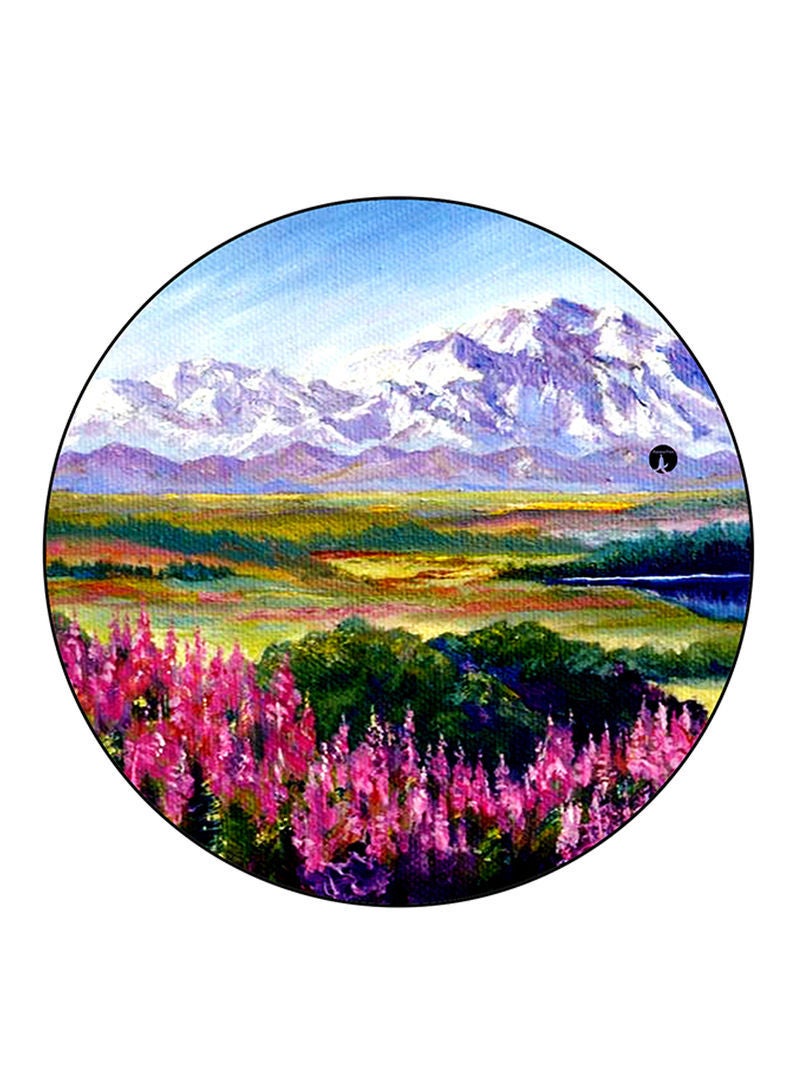 RKN Nature Printed Large Round Pin Badge Multicolour - Image 1