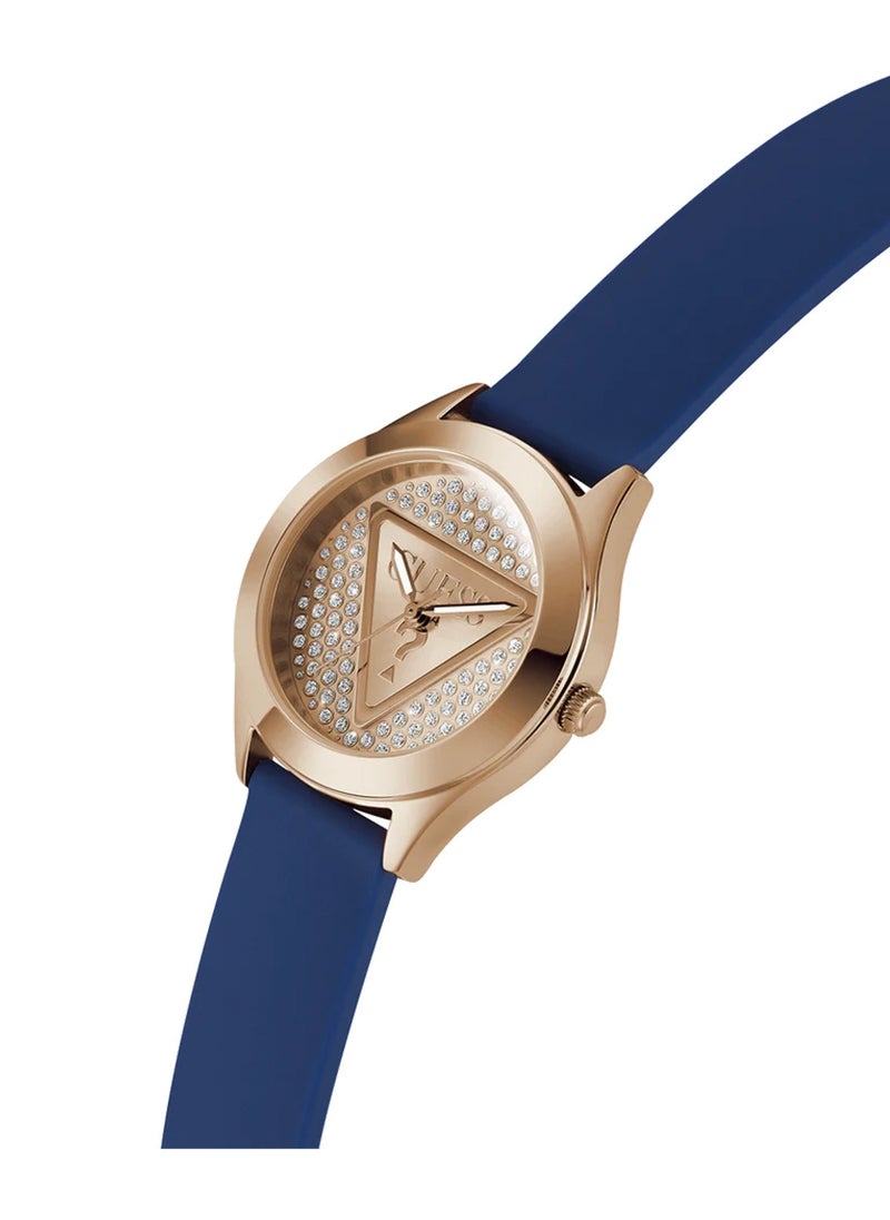 GUESS Ladies Blue Rose Gold Tone Analog Watch GW0745L4 - 34mm  - Image 2