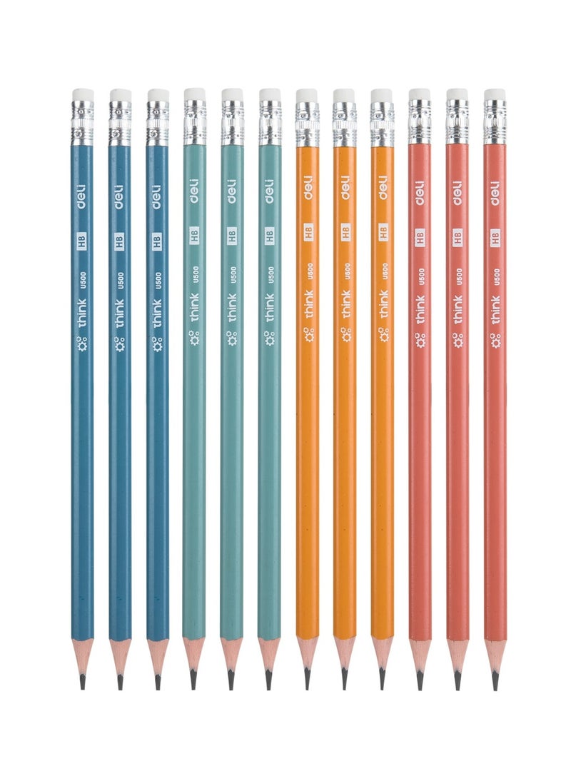 Deli 12-Piece HB Graphite Pencils With Eraser Tips - Image 2