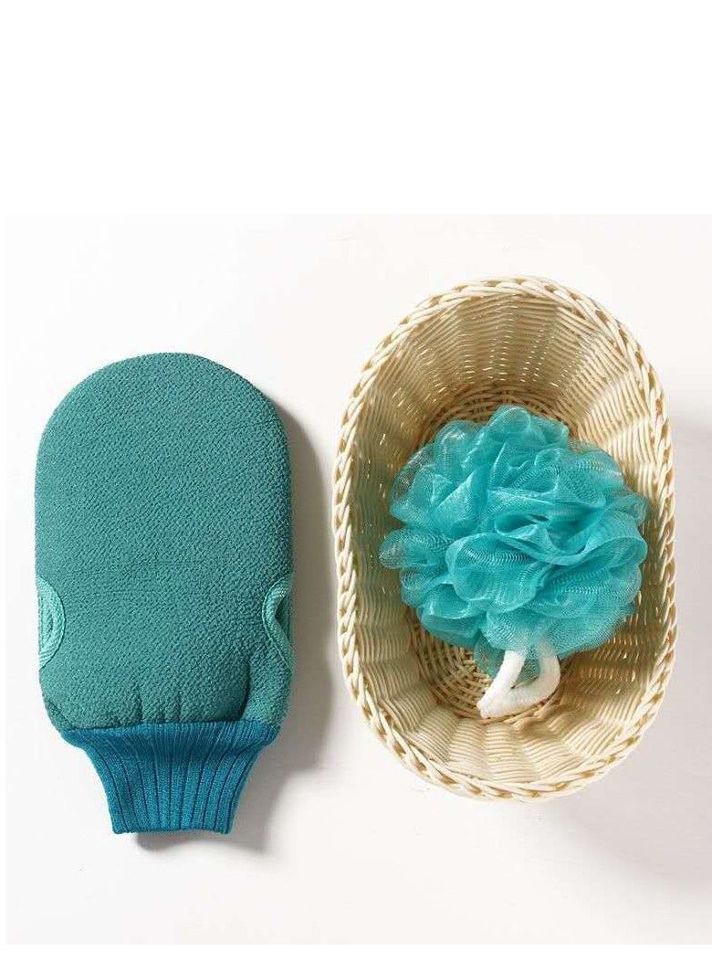 Loquat Luxury 3-in-1 Complete Bath Skin Care Loofah Set - Soft Mesh Bath Loofah, Double-Sided Exfoliating Glove, and Back Scrubber Strap for Deep Massage and Cleansing - Multiple Colors - Image 5