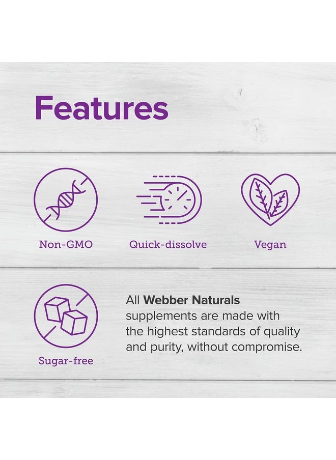 Webber naturals فيتامين ب12 1000 ميكروجرام 150 قرص سريع الذوبان يدعم إنتاج الطاقة والتمثيل الغذائي خالي من الجلوتين نونجمو نباتي  - Image 3