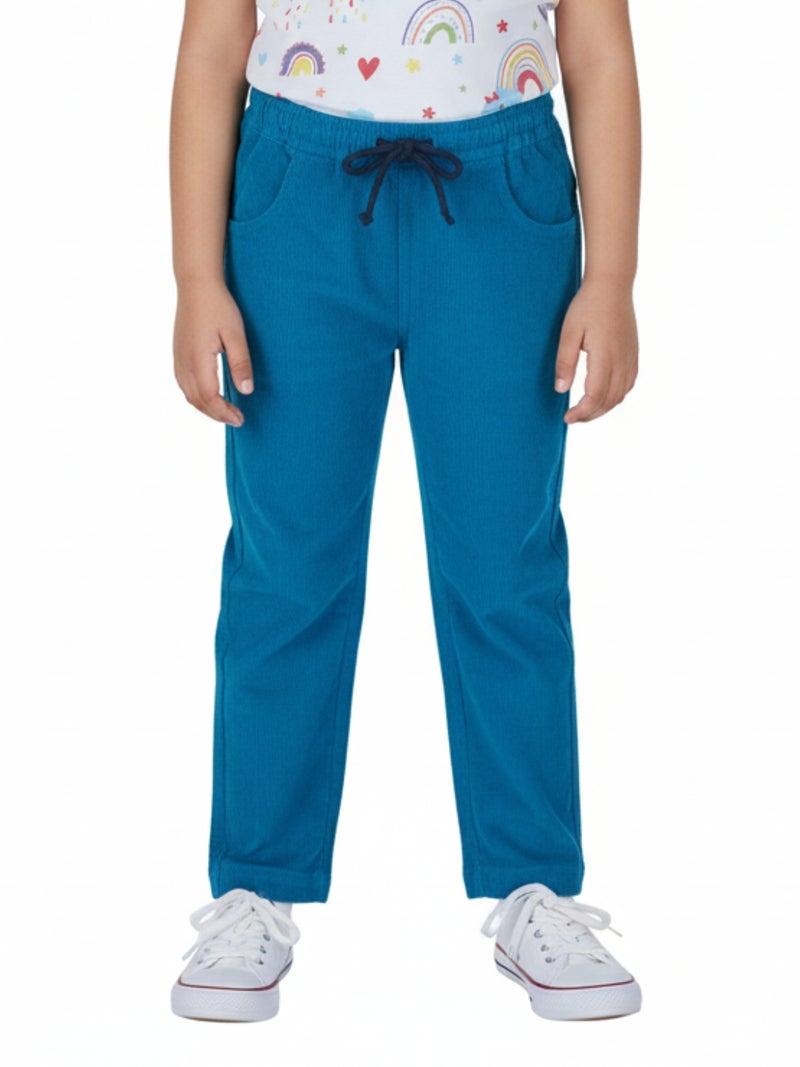Pranava Corduroy Full Length Pants for Kids - Tobermerry Teal - Image 1
