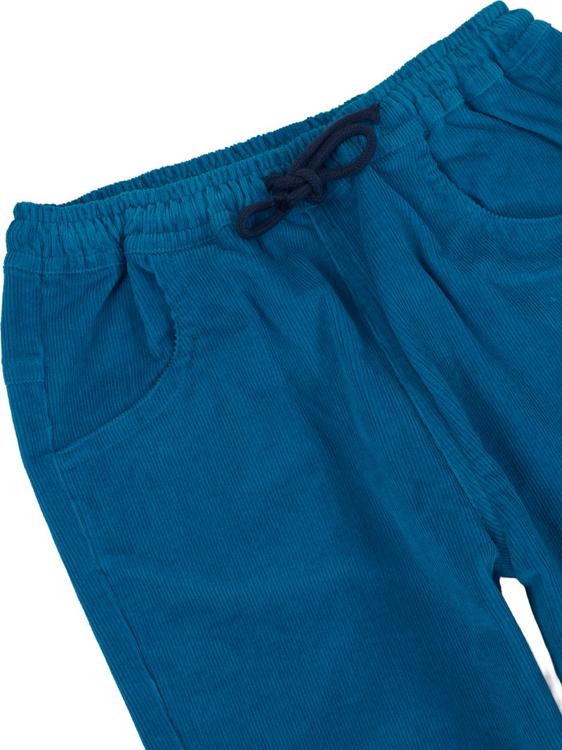 Pranava Corduroy Full Length Pants for Kids - Tobermerry Teal - Image 5