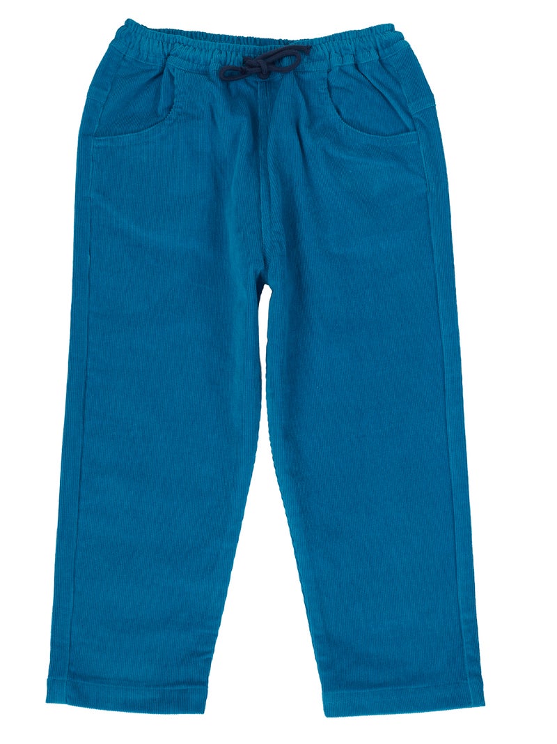 Pranava Corduroy Full Length Pants for Kids - Tobermerry Teal - Image 2