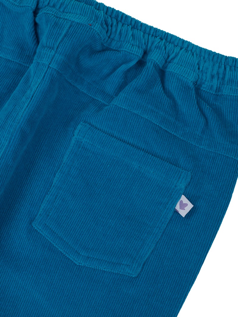 Pranava Corduroy Full Length Pants for Kids - Tobermerry Teal - Image 4